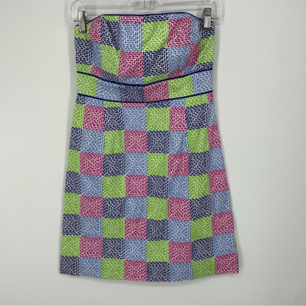 Vineyard Vines Whale‎ Checkered Strapless Dress Size 2